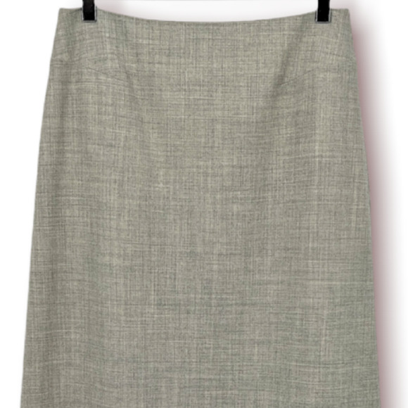 TSE Gray Wool Blend Midi Straight Skirt Career Business Size 6 - Picture 2 of 8